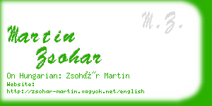 martin zsohar business card